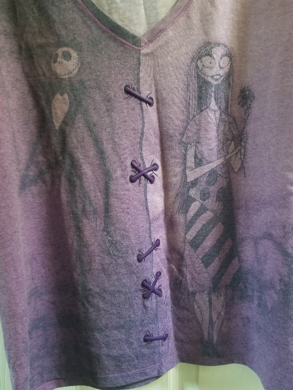 Disney Women's Nightmare Before Christmas Purple Short Sleeve T Shirt - Size XL - Picture 3 of 6